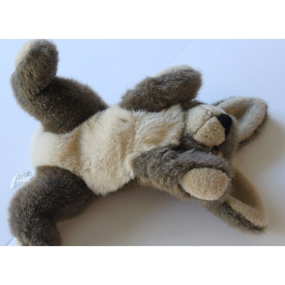 Aurora Plush Bunny Rabbit Stuffed Laying Down Big Ears Brown Realistic 10inch - Picture 5 of 9